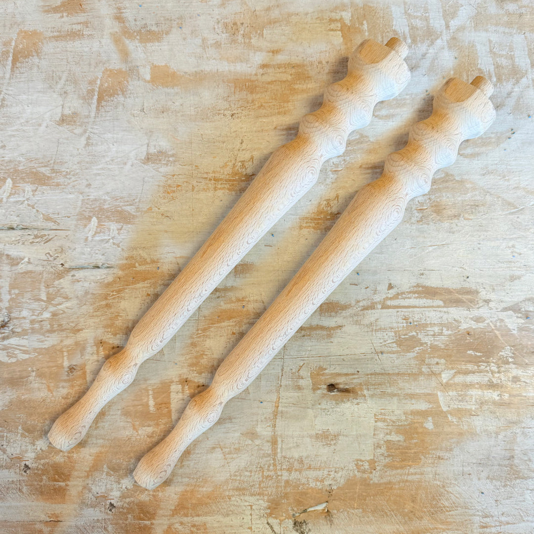 2 gambe in legno ondulato