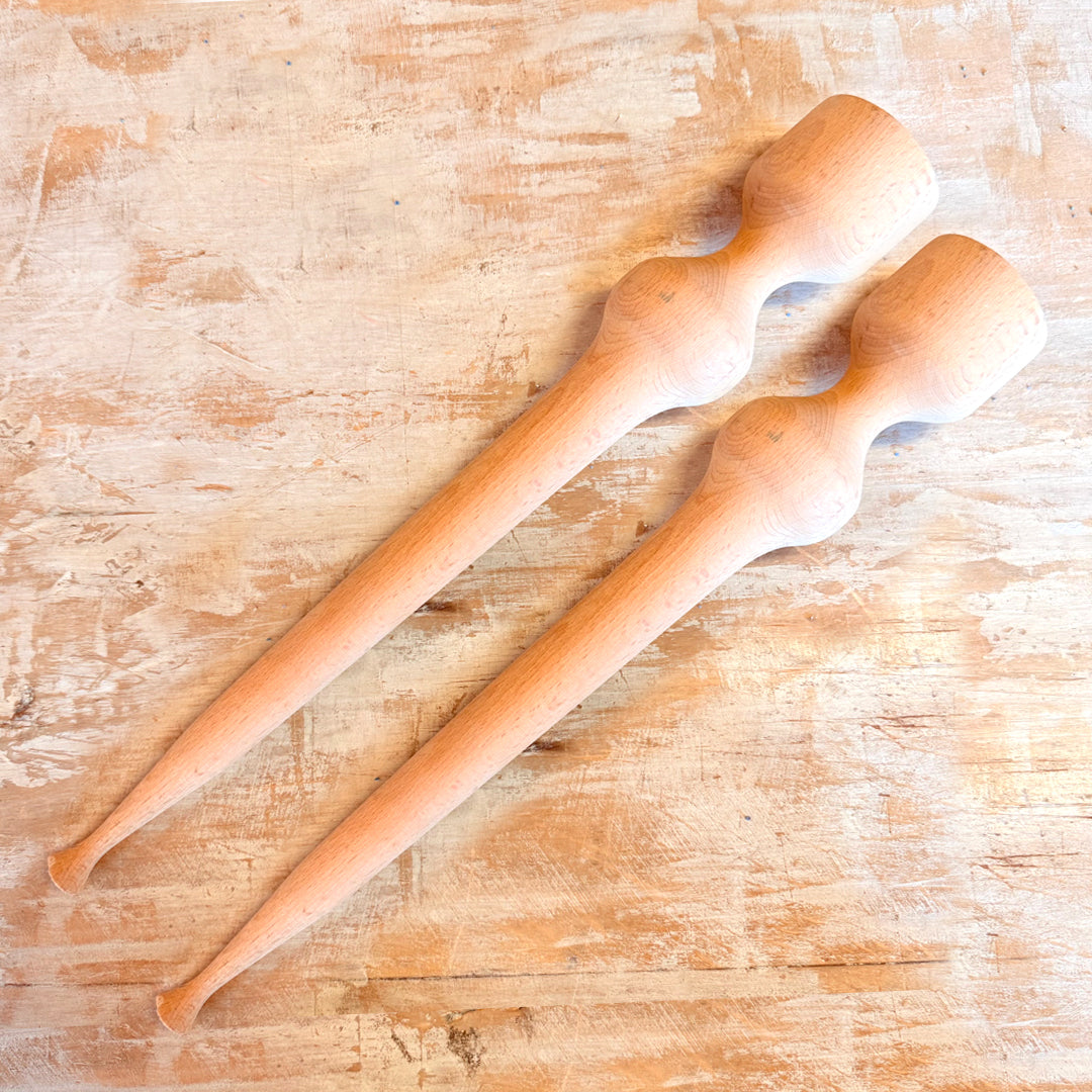 2 gambe in legno tonde