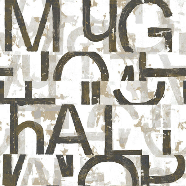 Tapete „Industriell Alpha Schwarz“ nach Meter oder Rolle