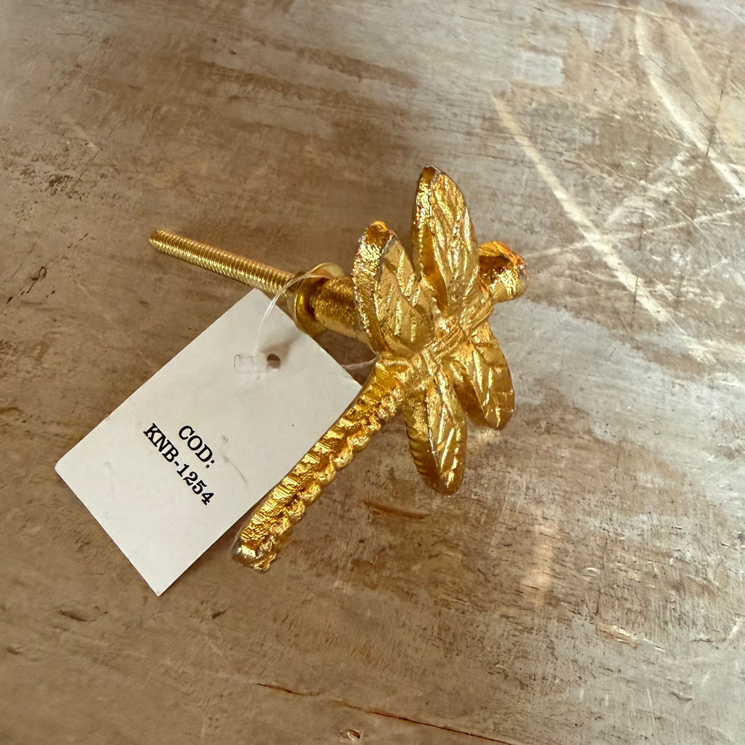 Pomello in Ferro "Libellula dorata"