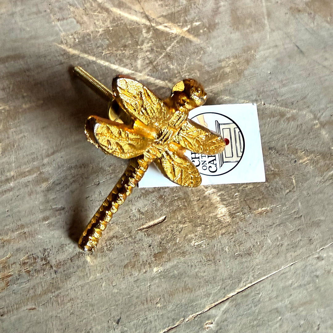 Pomello in Ferro "Libellula dorata"