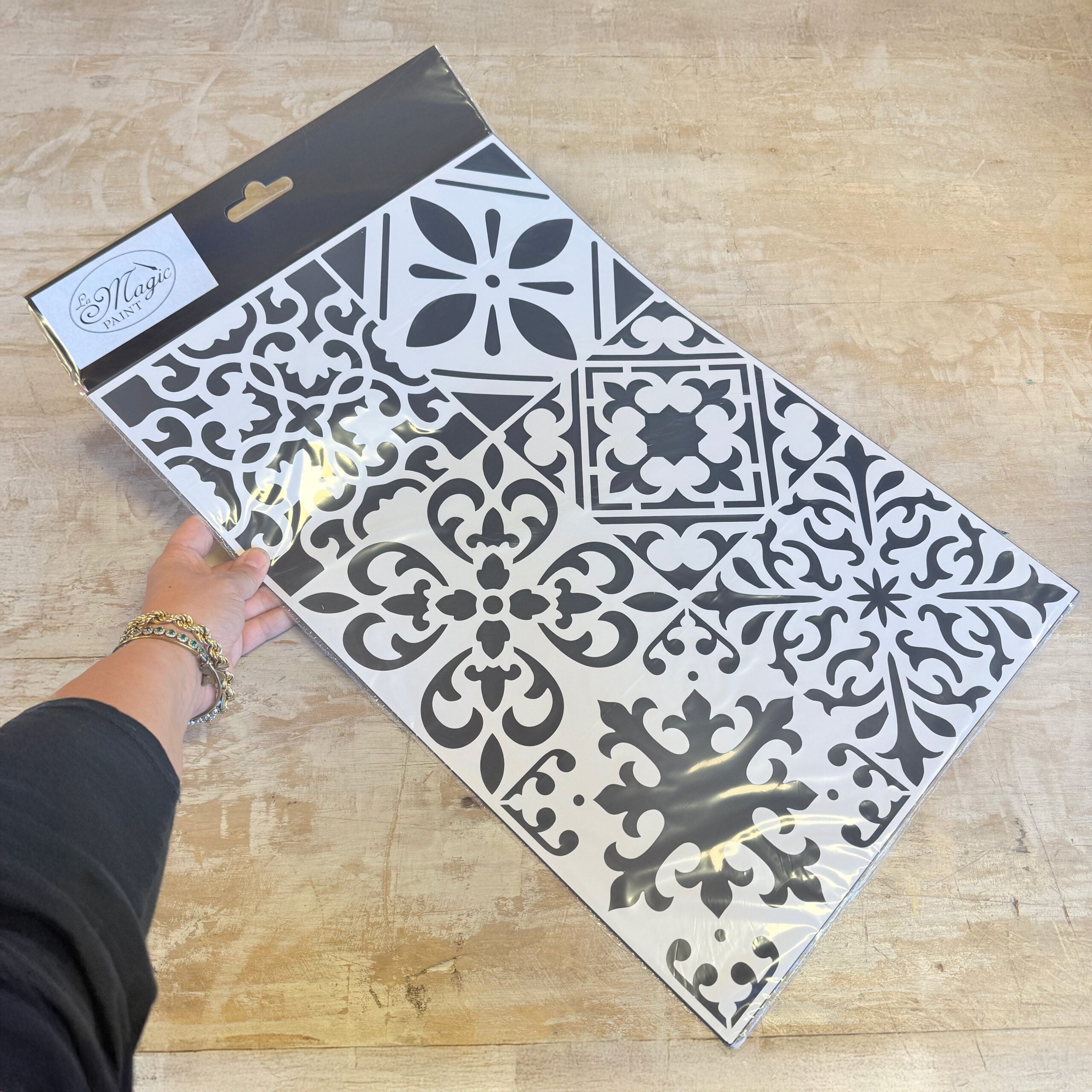 Stencil “Mattonelle”, Magic Paint, riutilizzabile, 56,2x37,5cm