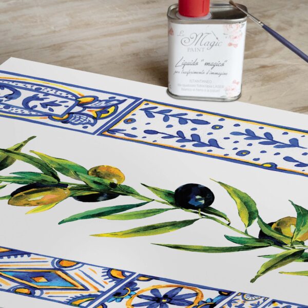 Stampa Trasferibile "SICILY TIME, OLIVES BORDER" 28x40 cm