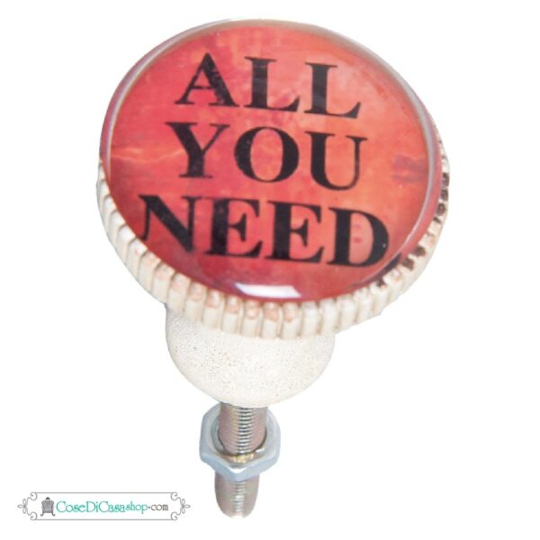 Pomello in ferro e vetro "All You Need" 3 cm