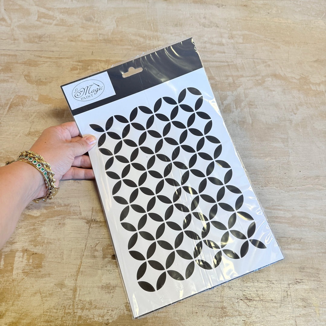 Stencil "Pattern cerchi e rombi" Magic Paint, riutilizzabile 21x29,7 cm