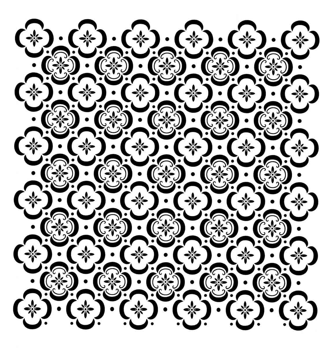 Pochoir élégant pour carrelage de sol 50x50cm - WoodUbend