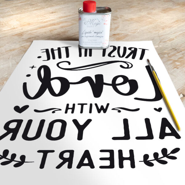 Stampa Trasferibile “SCRIPT, TRUST” 28×40 cm