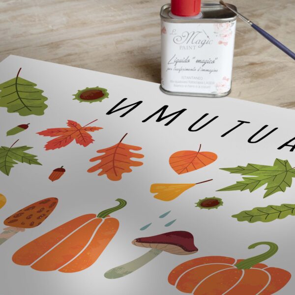 Imagen Transferible “LEAVES AND MUSHROOMS” 28×40 cm