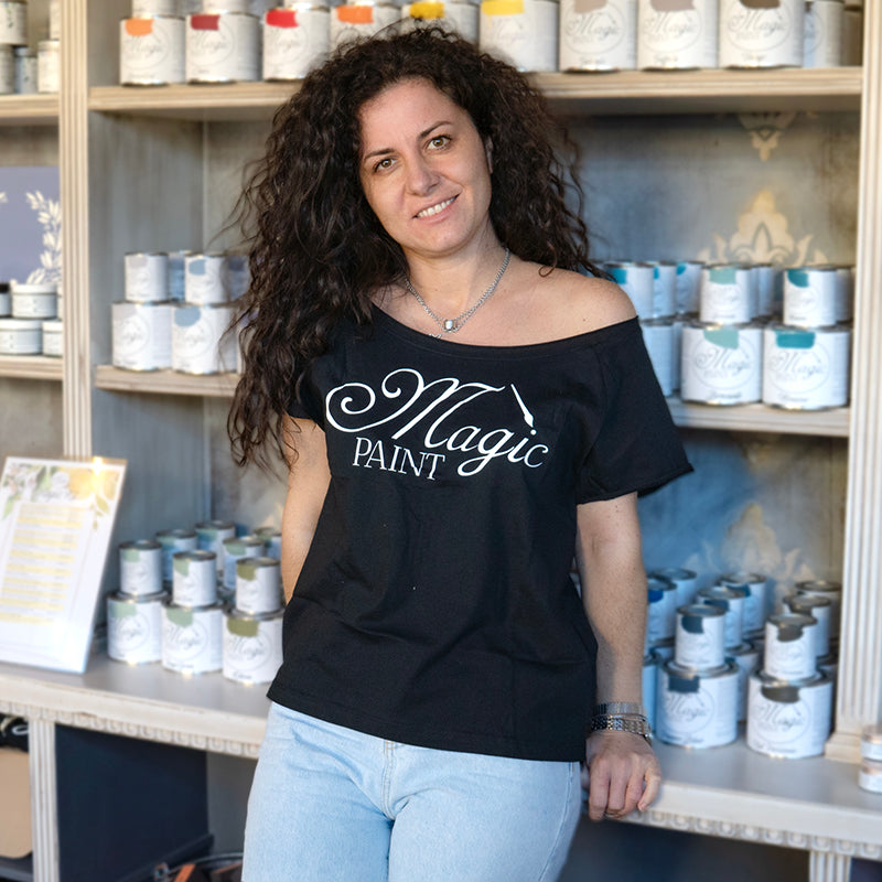 Maglietta T-shirt nera Magic Paint