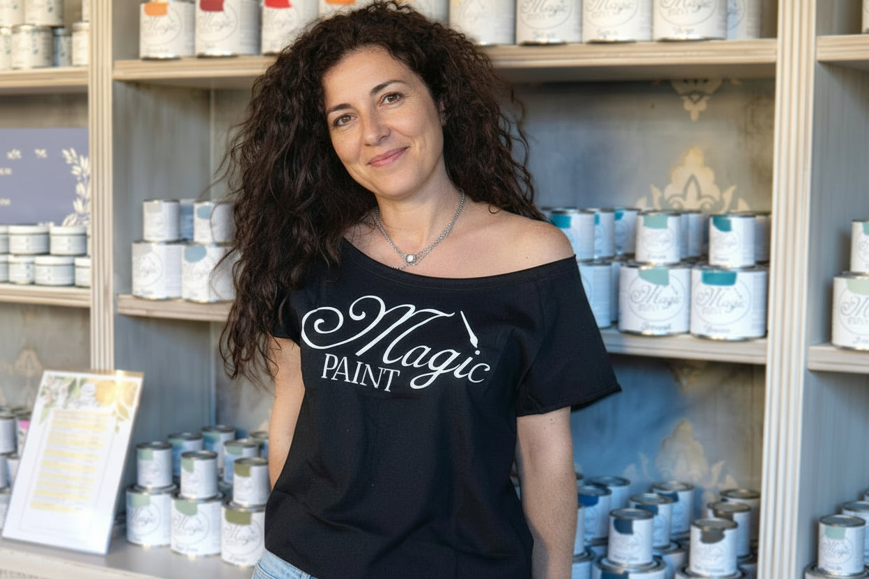 T-shirt noir Magie Peinture