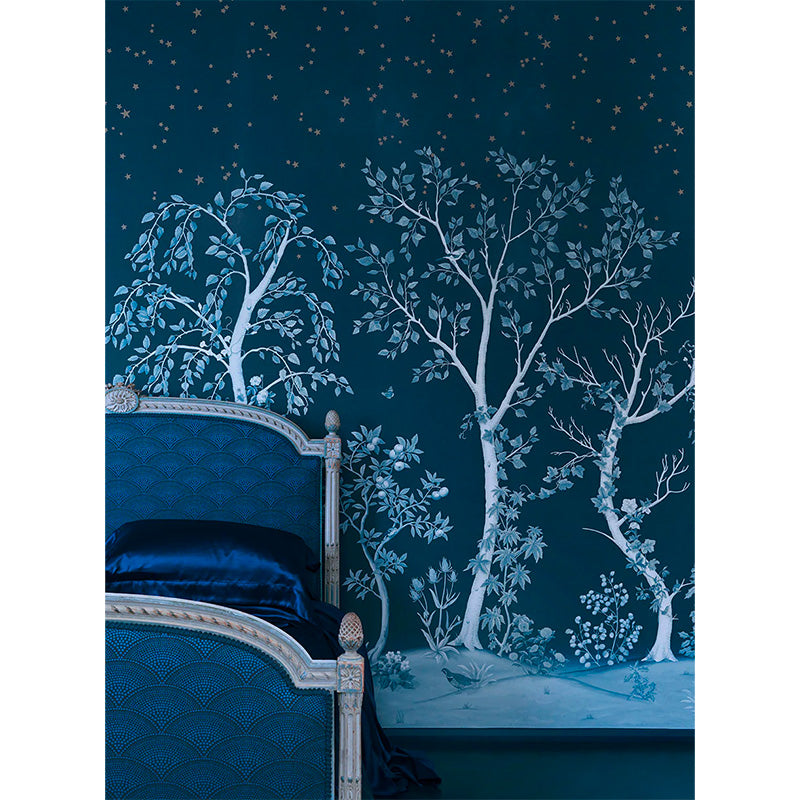 Carta da Parati "SEASONAL WOODS Midnight" The Garden | COLE & SON