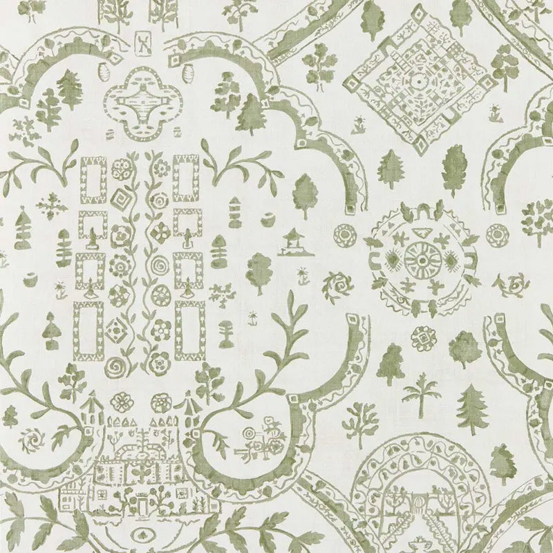 Carta da parati "Topiary View verde" - Highgrove - SANDERSON