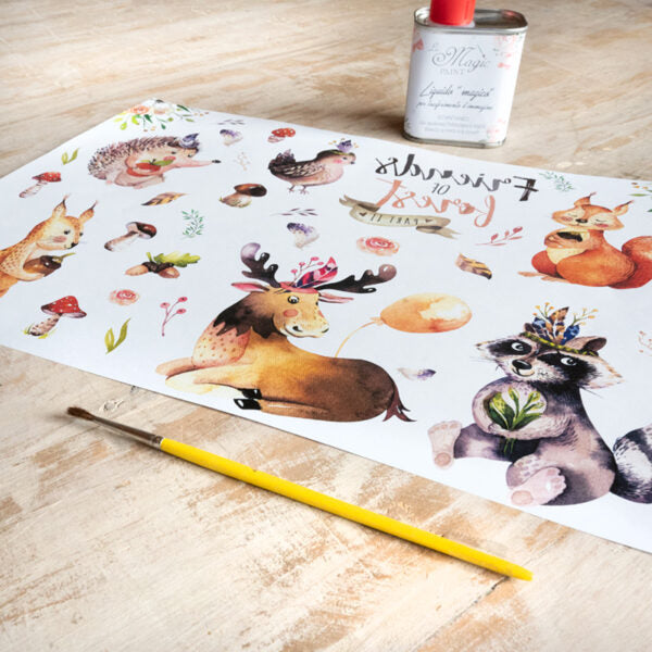 Stampa Trasferibile "BABY, FRIEND OF FOREST" 28x40 cm