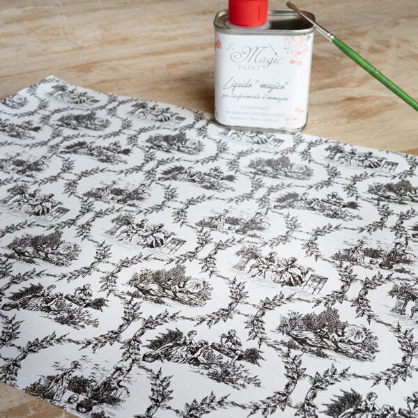 Stampa Trasferibile "TOILE DE JOUY, GHIRLANDE GRAFITE" 28x40 cm