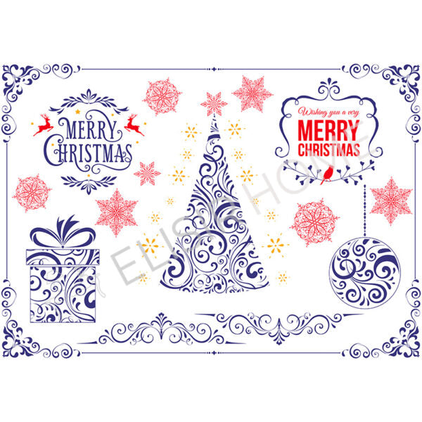 Stampa Trasferibile "NATALE, Blue Christmas" 28x40 cm