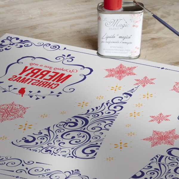 Stampa Trasferibile "NATALE, Blue Christmas" 28x40 cm