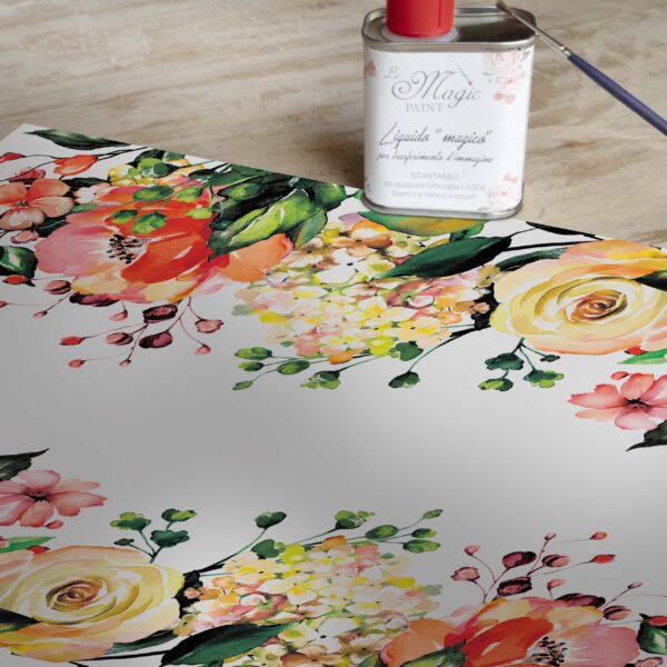 Stampa Trasferibile "PRIMAVERA, BORDO FLOREALE" 28X40 cm