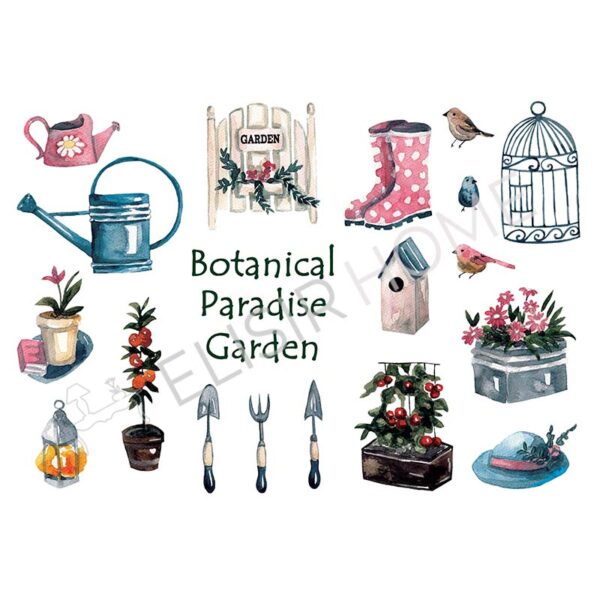 Stampa Trasferibile "PRIMAVERA, BOTANICAL PARADISE GARDEN" 28X40 cm