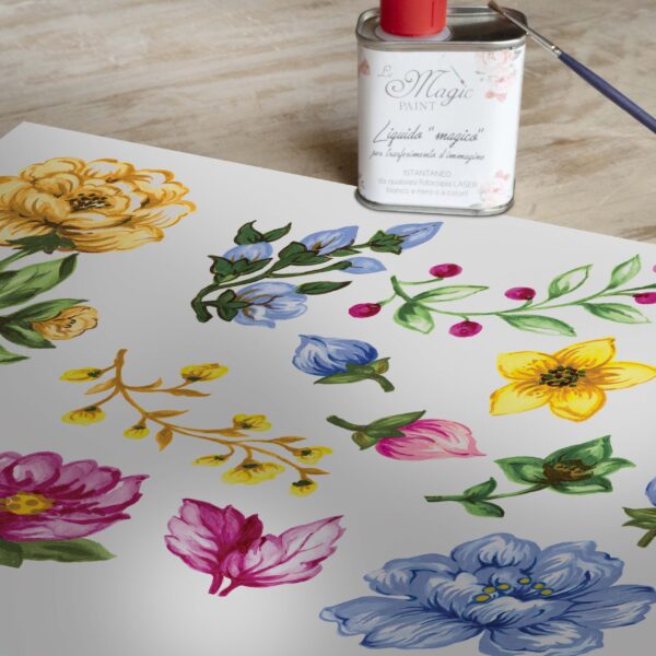Stampa Trasferibile "PRIMAVERA, PAINTED FLOWER" 28X40 cm