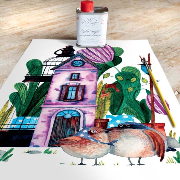 Stampa Trasferibile "PRIMAVERA, SWEET BIRDS HOME" 28X40 cm