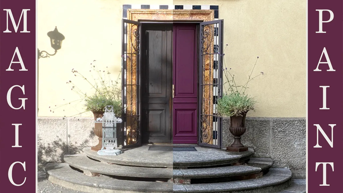 Come Ricolorare una Vecchia Porta in legno: Tutorial con pittura pantone color Burgundy Magic Paint