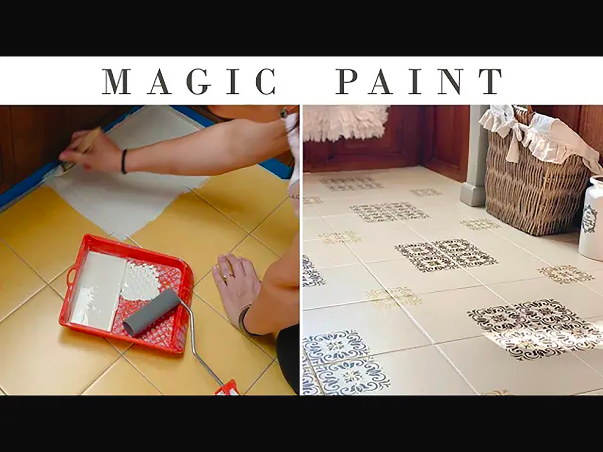 Colora e Rinnova le Piastrelle del Pavimento con Magic Paint e lo Stencil: Il Tutorial Passo Passo