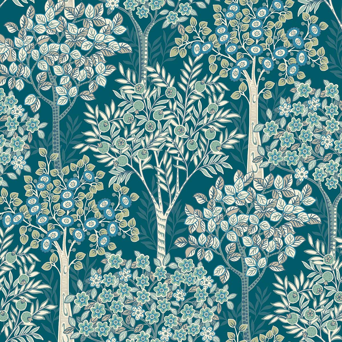 Carta da parati "Grove verde/blu" - WALLQUEST | MULBERRY TREE