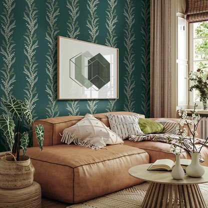 Carta da parati "Exbury Verde scuro" - WALLQUEST | MULBERRY TREE
