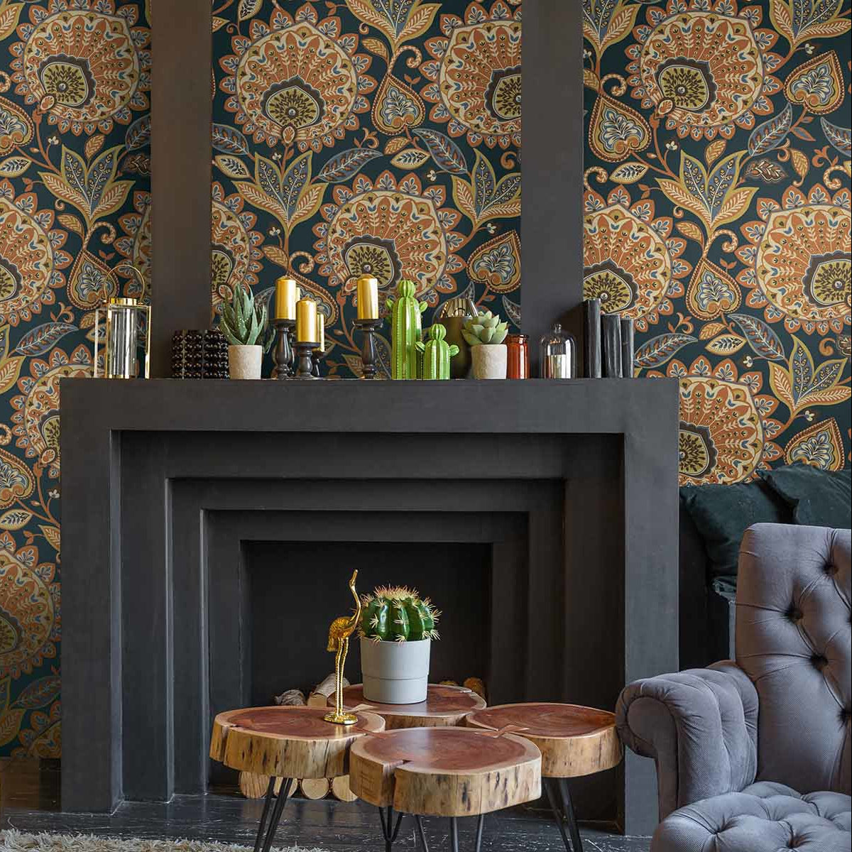 Carta da parati "Sheffield Blu/Marrone" - WALLQUEST | MULBERRY TREE