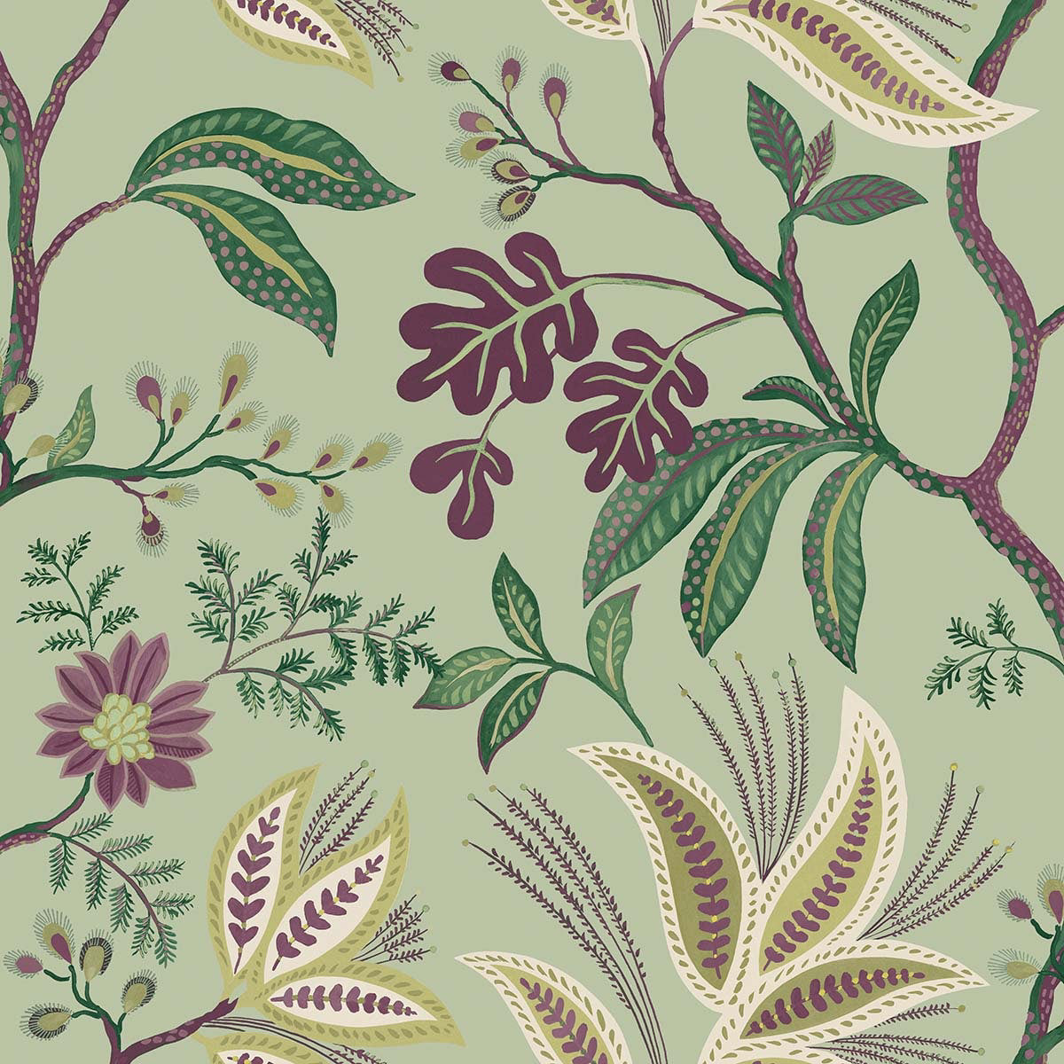 Carta da parati "Kew Verde" - WALLQUEST | MULBERRY TREE