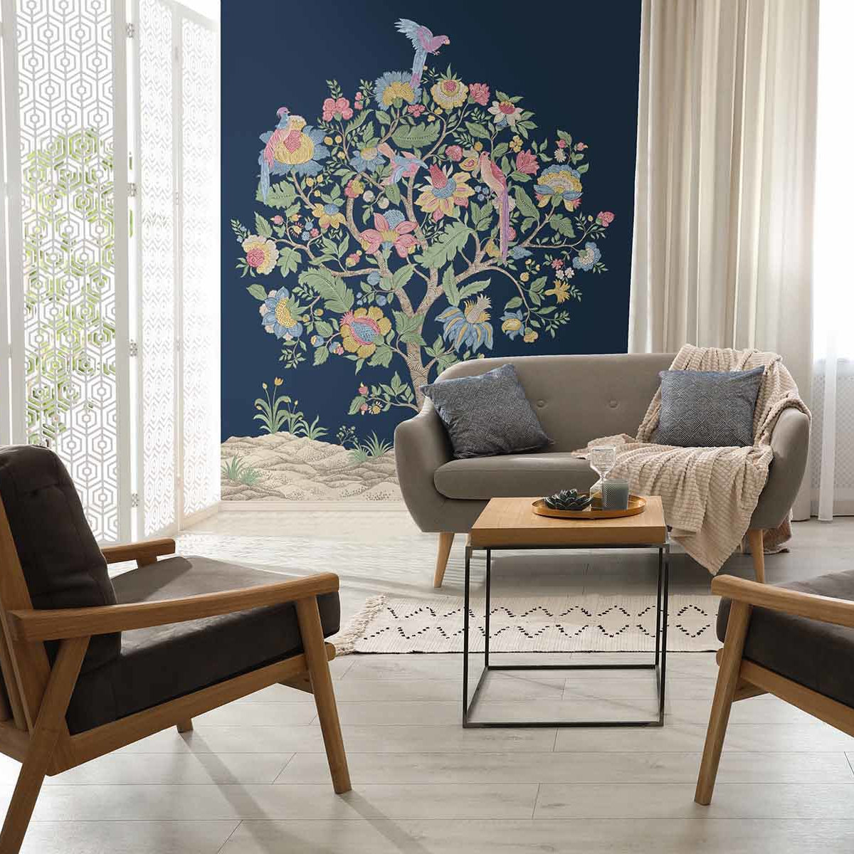 Wallpaper - "Citrus Grove Mural - Blush" | WALLQUEST - DAISY BENNETT