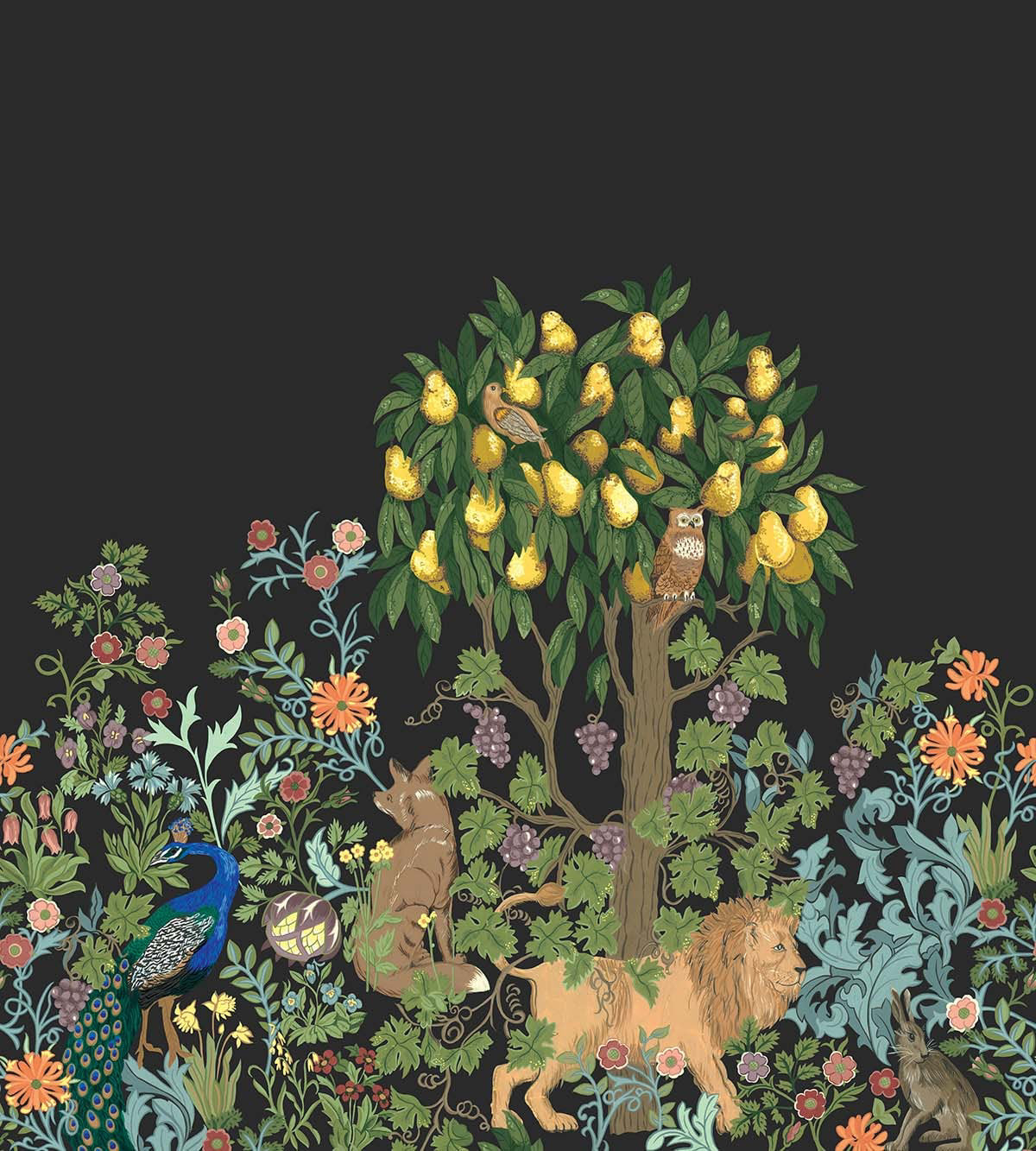 Papel pintado - "Mural Huerto de Cítricos - Rubor" | WALLQUEST - DAISY BENNETT