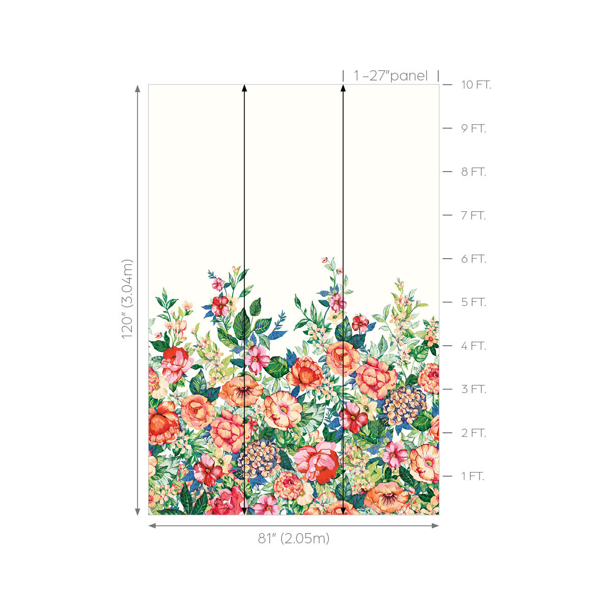 Tapete - „Zitrushain Wandbild - Blassrosa“ | WALLQUEST - DAISY BENNETT