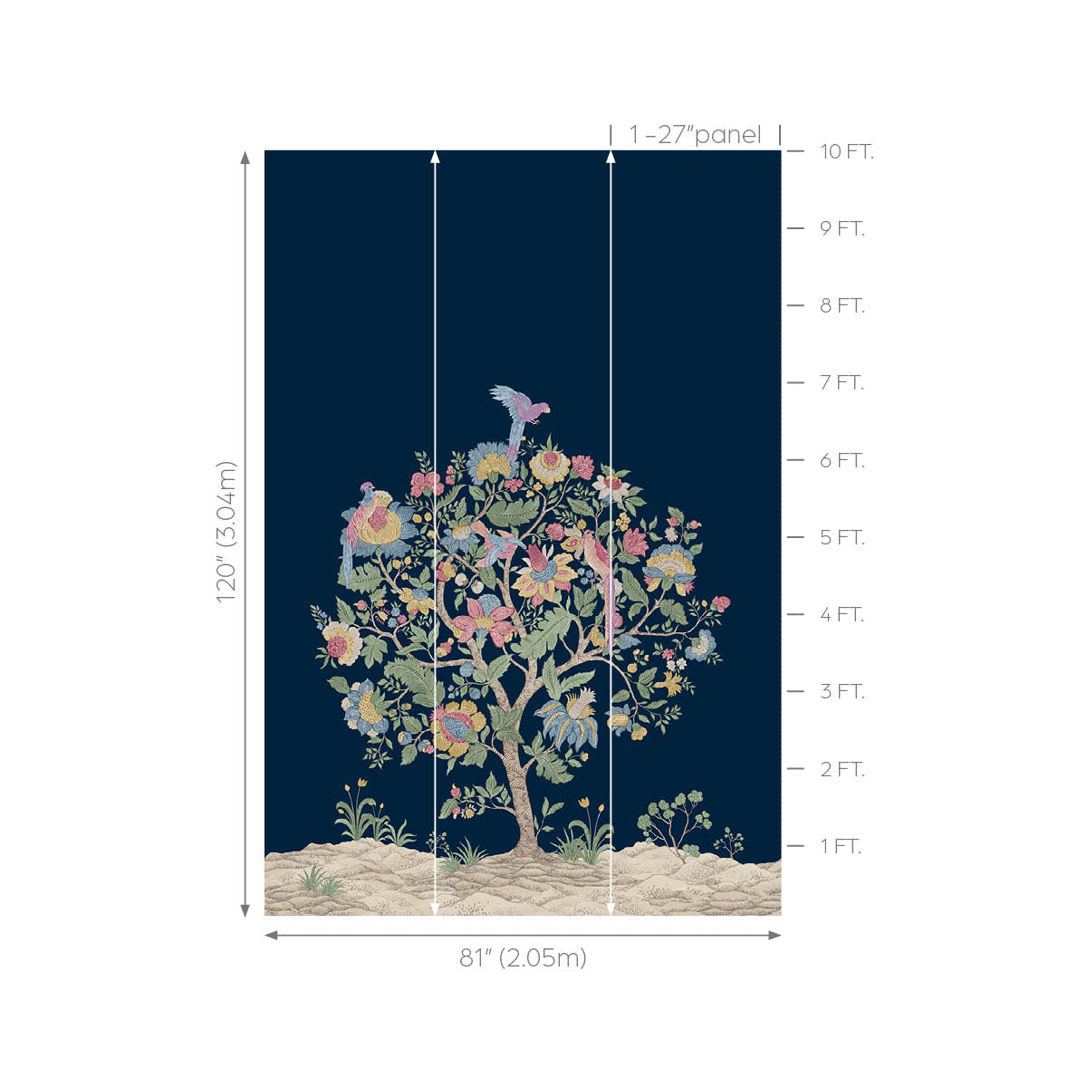 Wallpaper - "Citrus Grove Mural - Blush" | WALLQUEST - DAISY BENNETT