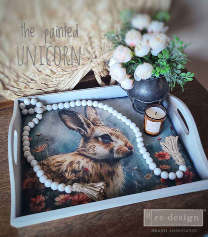 Carta da Découpage Fiber Pack - Garden Bunny Tales 3 fogli A3