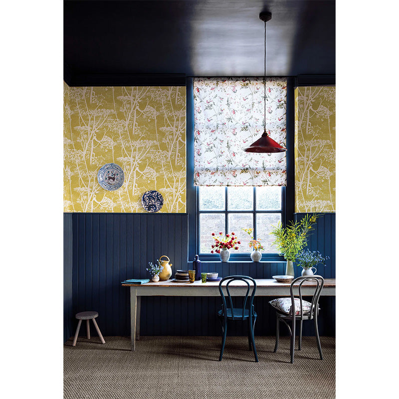 TESSUTO "Hummingbirds Cotton Classic Multi & Old Olive on Cream" - The Contemporary - Cole & Son