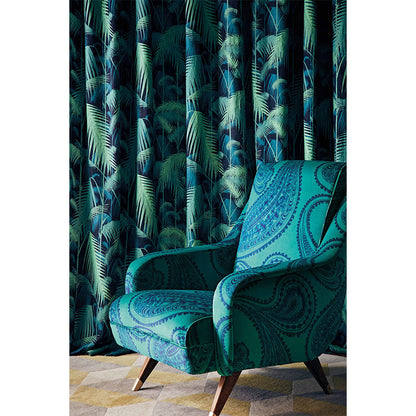 TESSUTO "Rajapur Velvet Ink on Petrol" - The Contemporary - Cole & Son