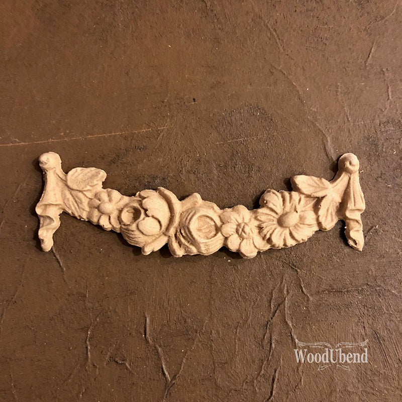 Fregio Decorativo "Nastro con Fiori", WoodUbend