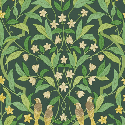 Papel pintado “Sinfonía verde Jasmine y Serin” | COLE & SON