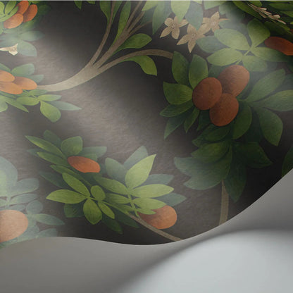 Papel pintado "Flor de azahar gris y naranja" | COLE & SON