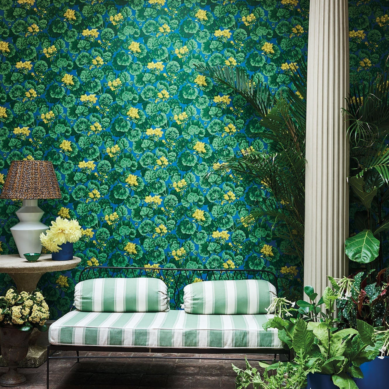 Tapete „Blauer und grüner Storchschnabel“ | COLE & SON