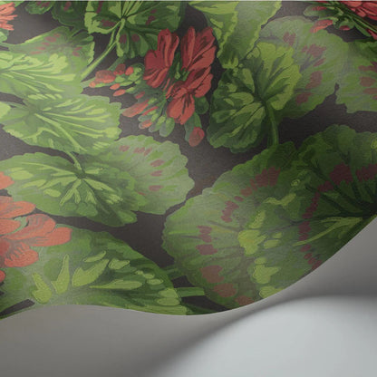 Papel pintado "Geranio gris, rojo y verde" | COLE & SON