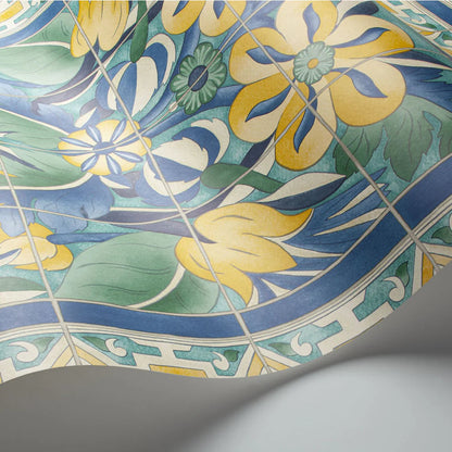 Papel pintado “Triana beige y verde” | COLE & SON