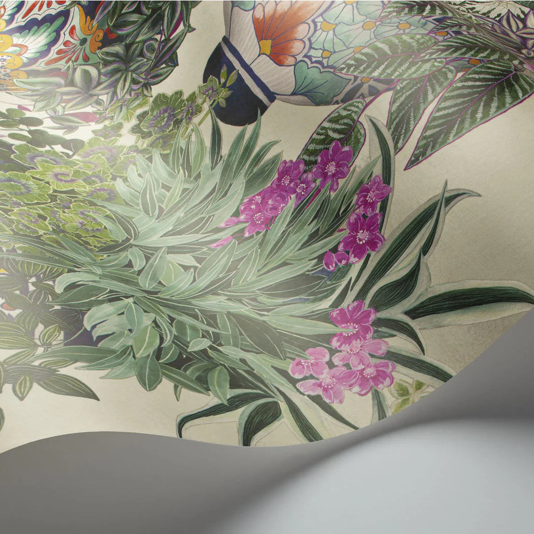 Tapete „Talavera beige und grün“ | COLE & SON