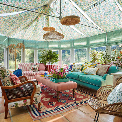 TESSUTO "WILDFLOWER MEADOW ROSE/EMERALD/PERIDOT" - HARLEQUIN