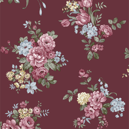 Carta da parati "Mazzolin Amaranto" a metraggio o rotolo