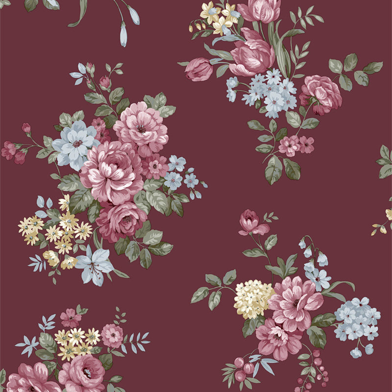 Carta da parati "Mazzolin Amaranto" a metraggio o rotolo