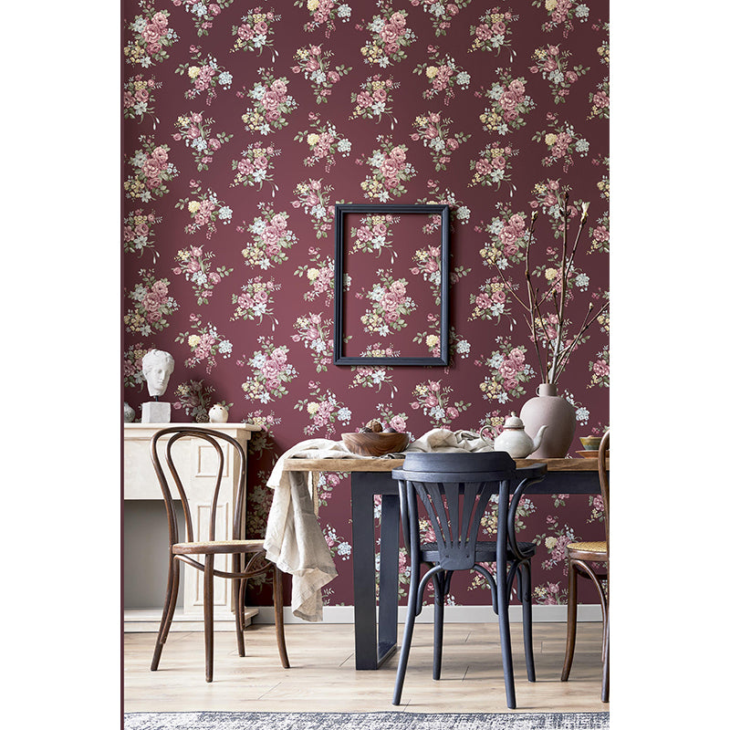 Carta da parati "Mazzolin Amaranto" a metraggio o rotolo