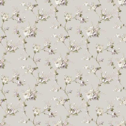 Carta da parati "Chaîne de Fleurs Gris" a metraggio o rotolo