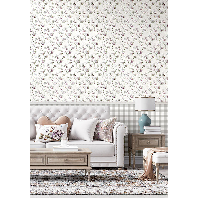 Carta da parati "Chaîne de Fleurs Blanche" a metraggio o rotolo